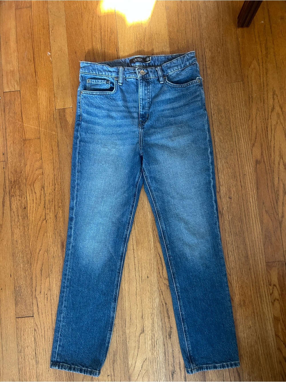Lauren Ralph Lauren Women's Straight Leg Jeans in Blue Denim